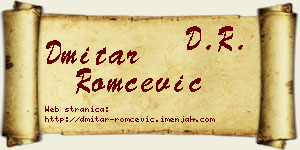 Dmitar Romčević vizit kartica